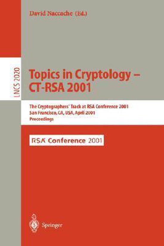 Topics in Cryptology - CT-RSA 2001 - cover
