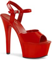 Pleaser - ASPIRE-609 Sandaal met enkelband, Paaldans schoenen - Paaldans schoenen - 42 Shoes - Rood