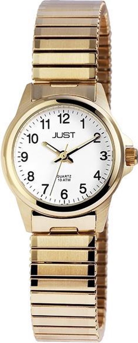 Just heren horloge met goudkleurig rekband