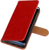 Pull Up TPU PU Leder Bookstyle voor Galaxy S9 Red