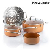 | Innovagoods Copper Effect Keramische Koekenpannen InnovaGoods Copper Effect Pannenset (5 Stuks) (V0101009