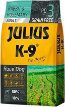 Julius K9 - Graanvrij en hypoallergeen hondenvoer - hondenbrokken op konijn, kip & aardappel basis - voor volwassen (werk) honden met hoge activiteit- 10kg