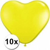 Hartjes ballonnen geel 10 stuks