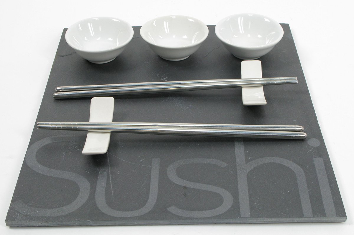 Attent Op risico bon Sushi set - 29 cm x 25 cm - Grijs | bol.com