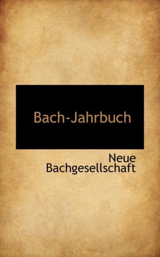 Bach-Jahrbuch - cover