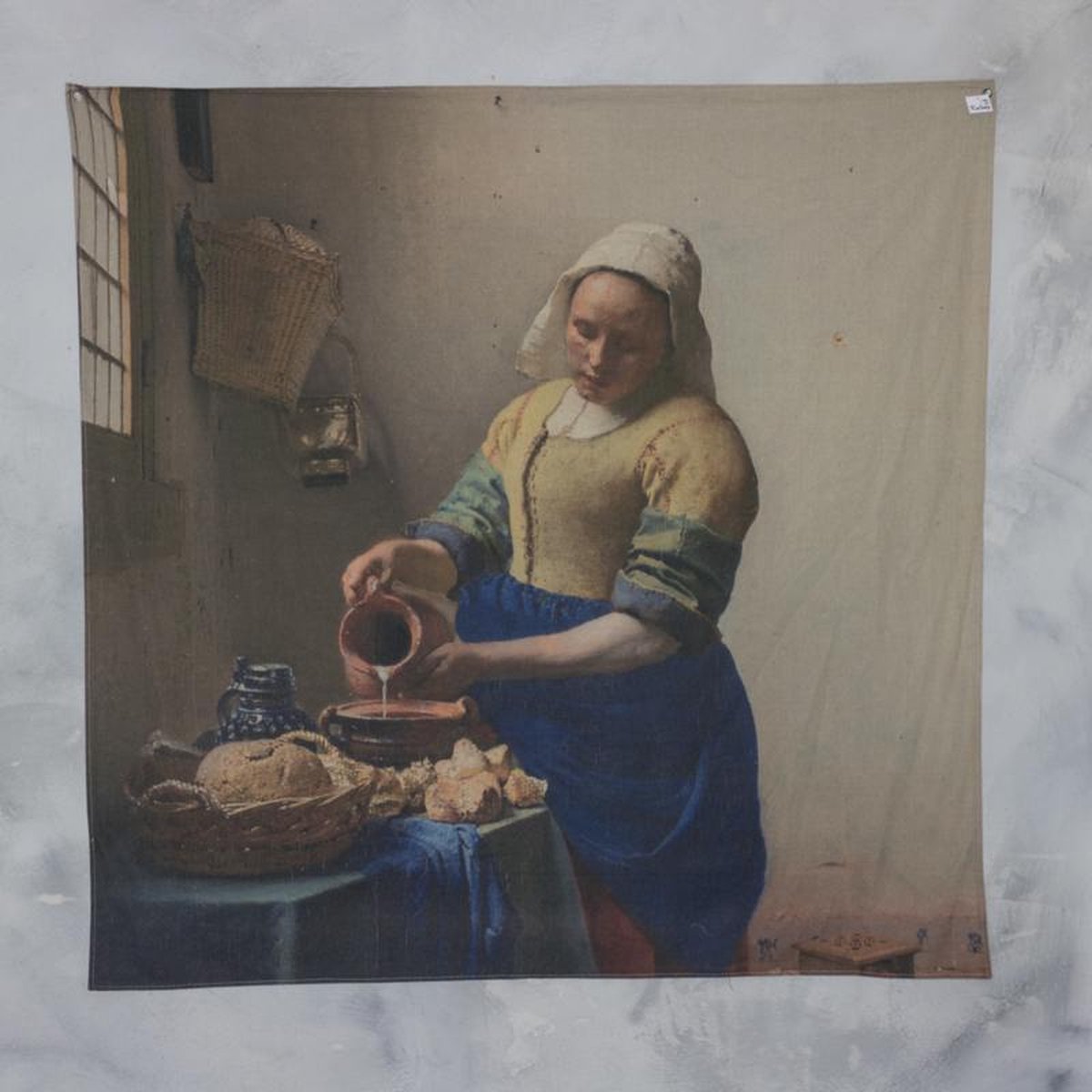 Wanddoek melkmeisje 150x150cm