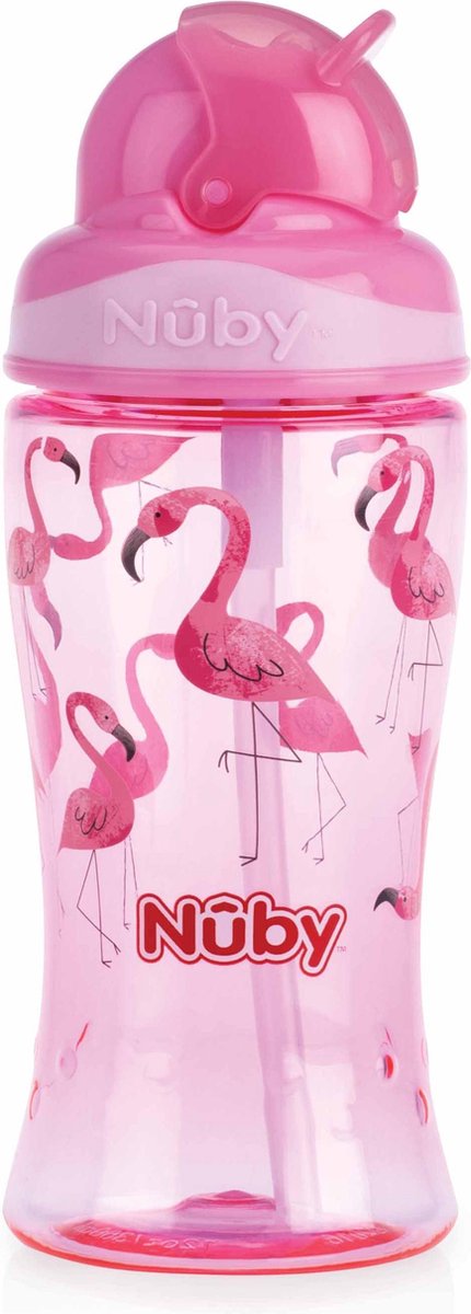 Goedkoopste Nûby Flip-It drinkbeker uit Tritan™ Roze Flamingo - 360ml - 3jaar