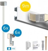 Ariteq Budget Schilderij Ophangsysteem - Compleet Railpakket 9m (Schilderbaar)