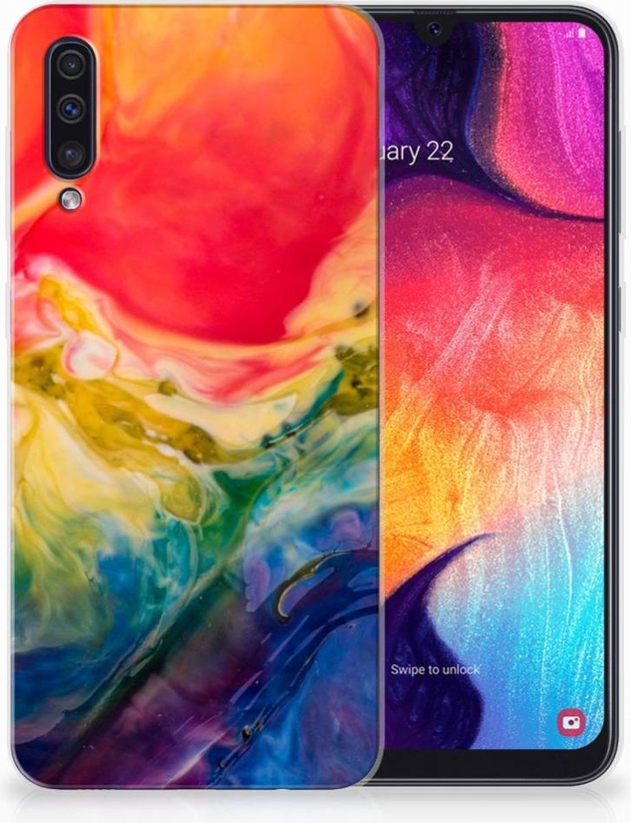 Hoesje maken Samsung Galaxy A50 Watercolor Dark
