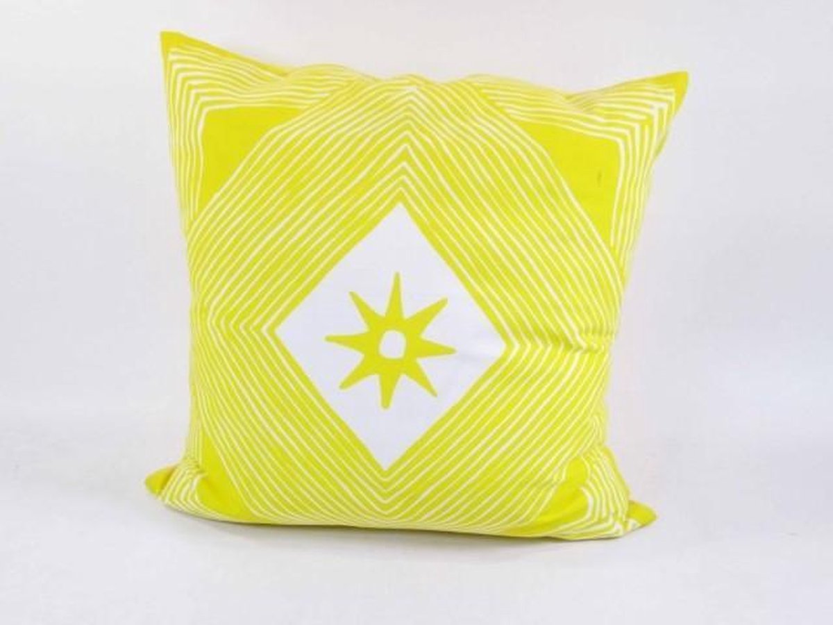 FT 027642 Kussenhoes 'Tribal' Geel 45x45