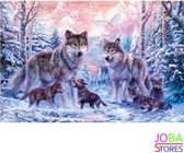 Diamond Painting "JobaStores®" Wolven Familie - volledig - 40x60cm