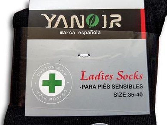katoenen sokken zonder elastiek zwart 12 paar maat 35-40 | bol.com