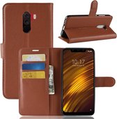 Book Case - Xiaomi Pocophone F1 Hoesje - Bruin