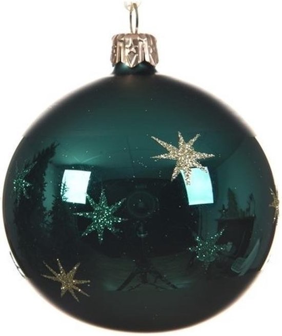 Aas Pekkadillo helemaal 6x Smaragd groene kerstversiering kerstballen met ster van glas - kerstbal  | bol.com