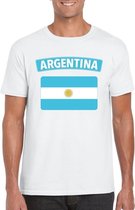 T-shirt met Argentijnse vlag wit heren XXL