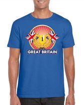 Blauw Groot Brittannie/ Engeland supporter kampioen shirt heren L