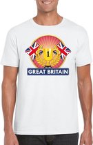 Wit Groot Brittannie/ Engeland supporter kampioen shirt heren L
