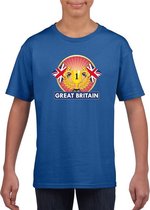 Blauw Groot Brittannie/ Engeland supporter kampioen shirt kind 110/116