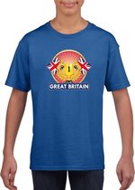 Blauw Groot Brittannie/ Engeland supporter kampioen shirt kind XS (110-116)