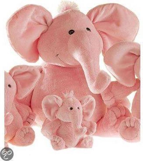 Verst vaak stapel Knuffel roze olifant 36 cm | bol.com