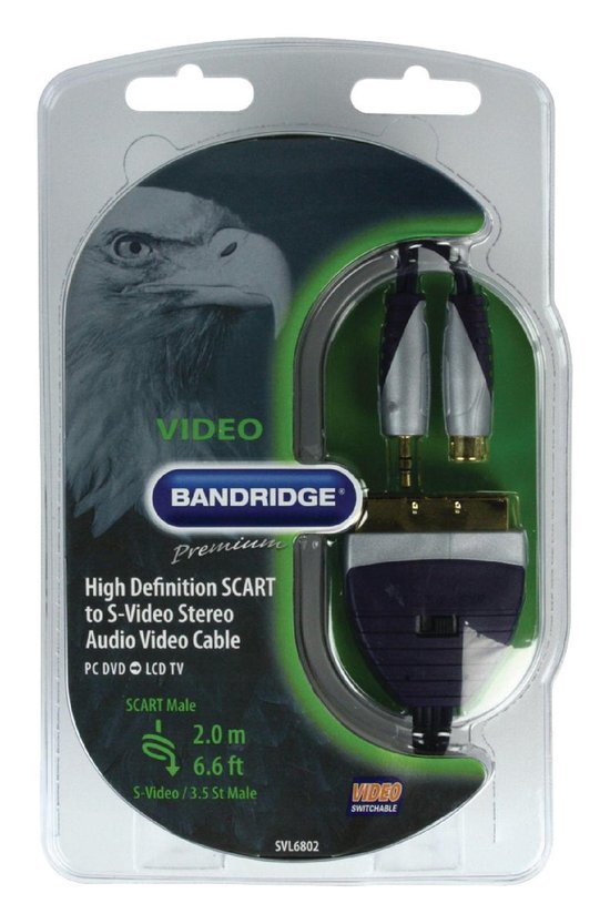 Bandridge - S-Video naar Scart Kabel - 2 meter | bol.com