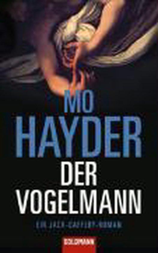 Boek Der Vogelmann, met op de voorkant een foto van een menselijke hand met stof eromheen gewikkeld en de tekst "MO HAYDER DER VOGELMANN".