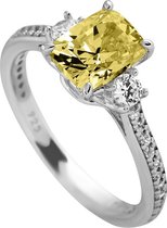Diamonfire - Zilveren ring met steen Maat 18.0 - Solitaire - Iconic Yellow - Gele steen