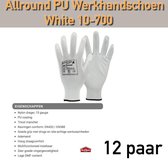 12x PSP Allround PU White Nylon Werkhandschoen / 10