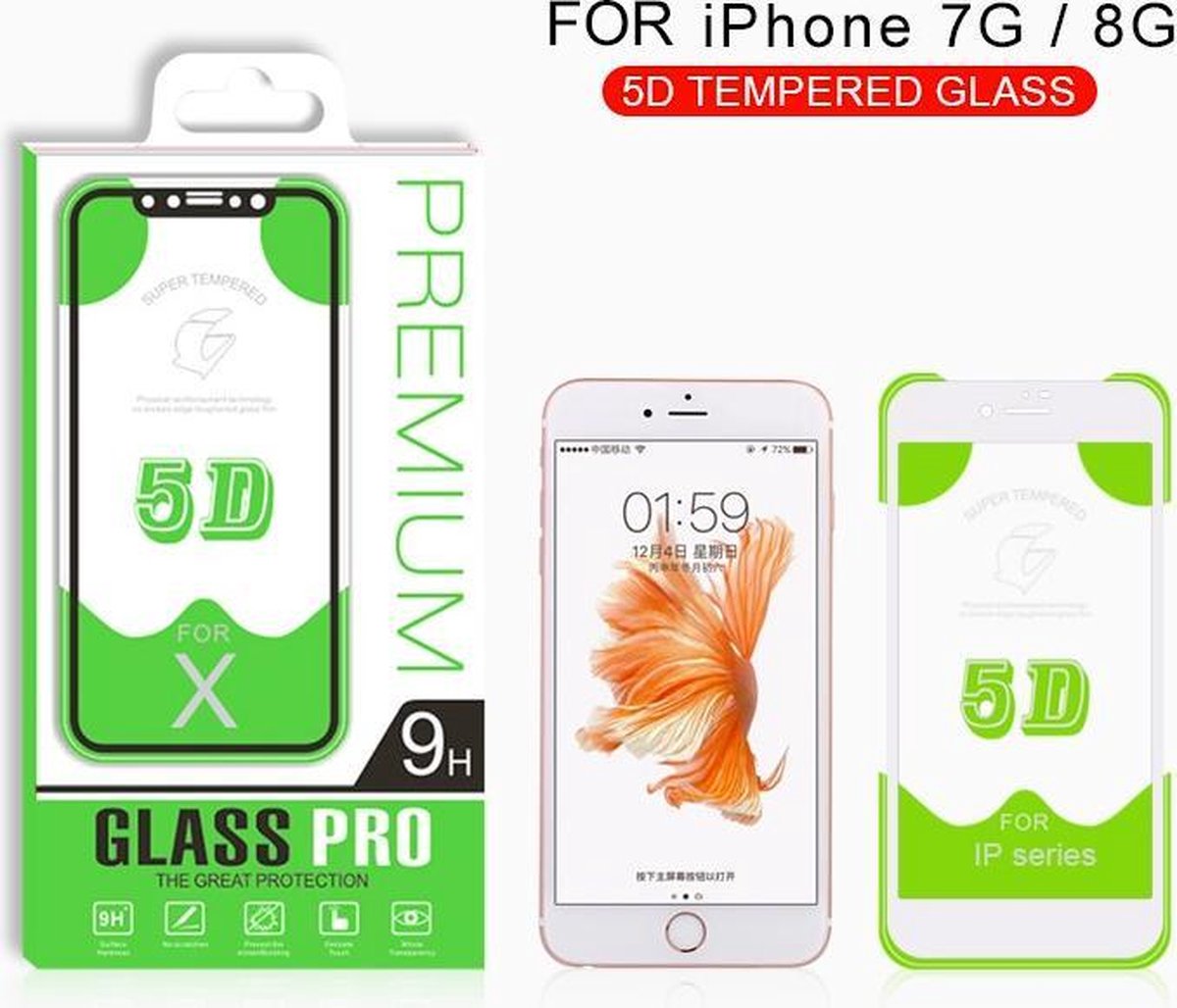 PREMIUM High quality screen protector 5D iPhone 6/6s7/8 WIT