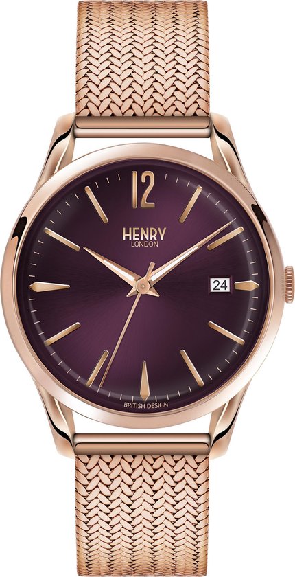 Henry London HL39-M-0078 - Horloge - Staal - Rosékleurig - Ø 39 mm
