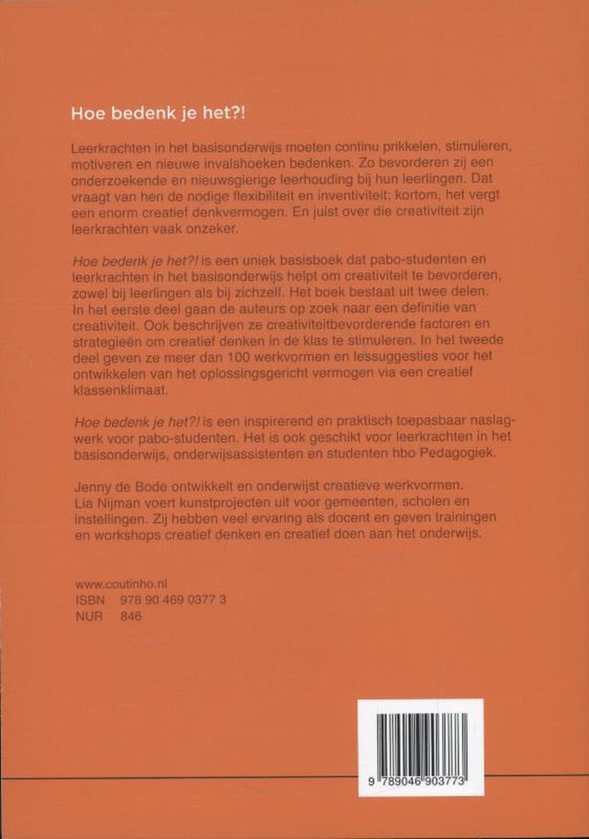 Hoe bedenk je het?! - back cover