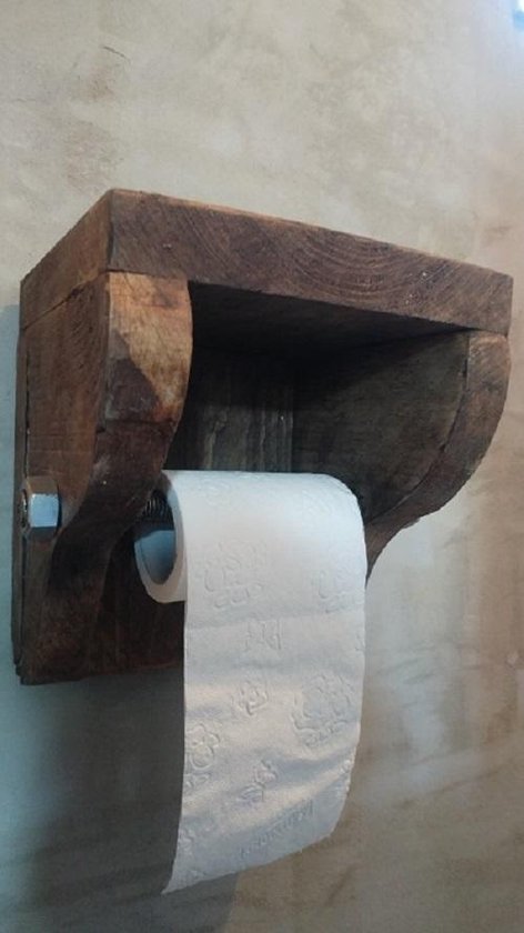 bol.com | Robuuste houten toiletrolhouder