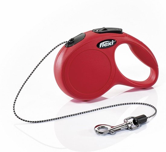 Flexi New Classic Koord - Hondenriem - Rood - XS - 3 M