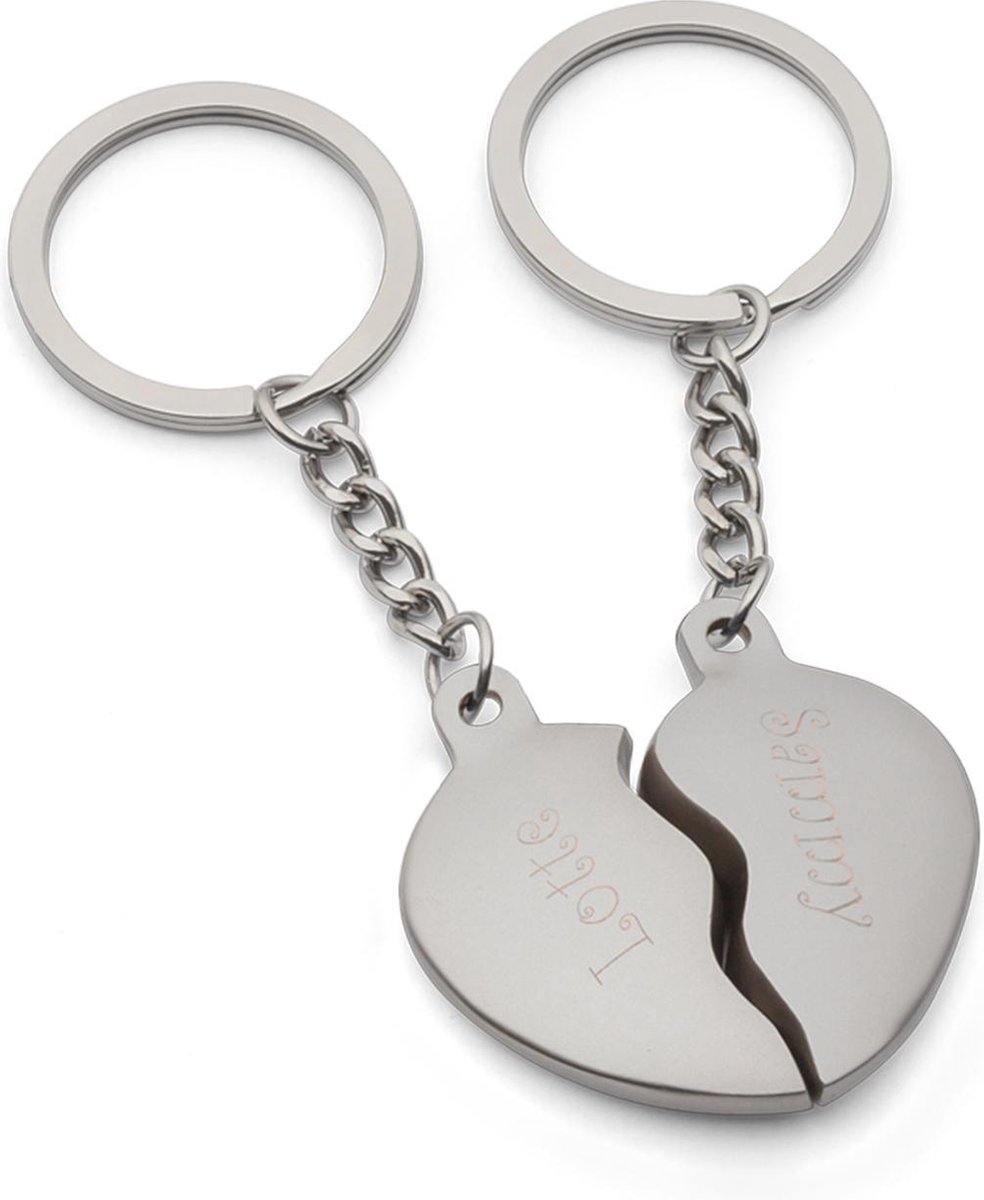 sleutelhanger brokenhearts zilver