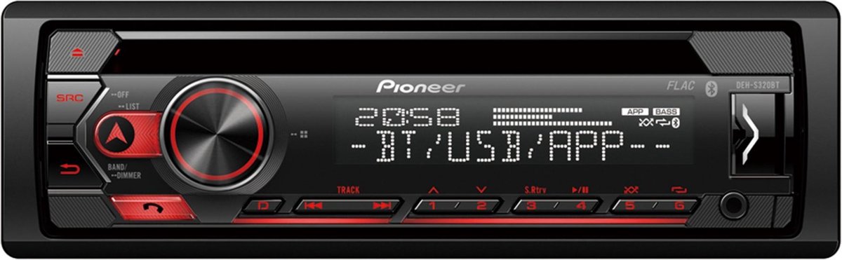 Pioneer DEH-S320BT Autoradio Single Din Red-CD Tuner-USB-Bluetooth - 4 x 50  W | bol