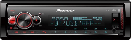 fysiek namens computer Pioneer MVH-S520DAB Autoradio Enkel din Rood-USB-Bluetooth - 4 x 50 W |  bol.com
