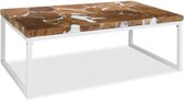 Salontafel Bruin Wit (Incl dienblad) hout - woonkamer tafel - decoratie tafel - salon tafel - wandtafel - Koffietafel