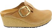 Birkenstock Pipillio Fanny cognac narrow Big Buckle dames clog met sleehak - maat 39