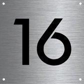 RVS huisnummer 12x12cm nummer 16