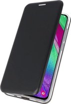 Slim Folio Case voor Samsung Galaxy A40 Zwart + Screenprotector