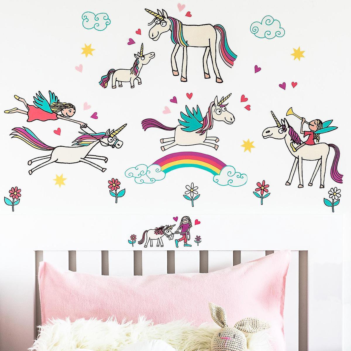 Vrolijke Muurstickers Unicorn - jongens & meisjes - (60 stickers)