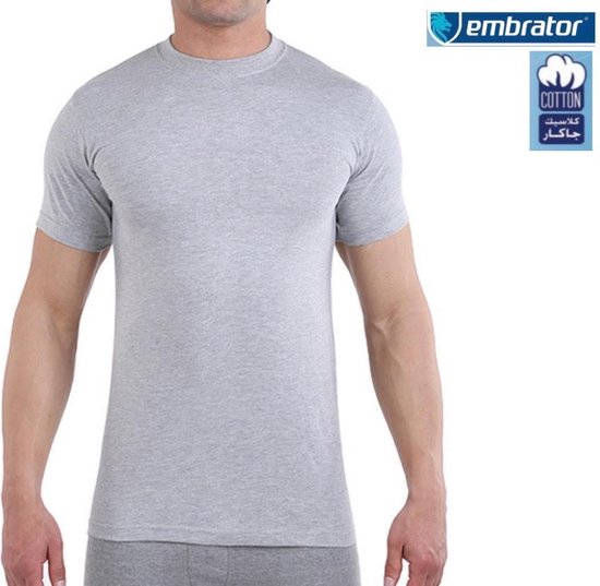 Embrator 2-pack heren T-shirt ronde hals licht grijs gemêleerd maat 3XL