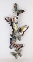 Metalen wanddecoratie 6 vlinders