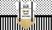 Geboorte - Versiering - Babyshower - Raam - Poster - Wanddoek - Banner van Polyester - 120cm (Breed) x 80cm (Hoog) - Man - Jongen - Our Little Man Is On His Way