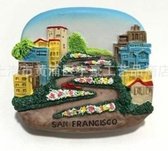 Akyol - San Francisco - Magneet koelkast - Souvenir San Francisco - Koelkastmagneetjes - Koelkastmagneet Amerika - Magneet - VS - Alcatraz - Golden Gate Bridge - Alamo Square -Koel