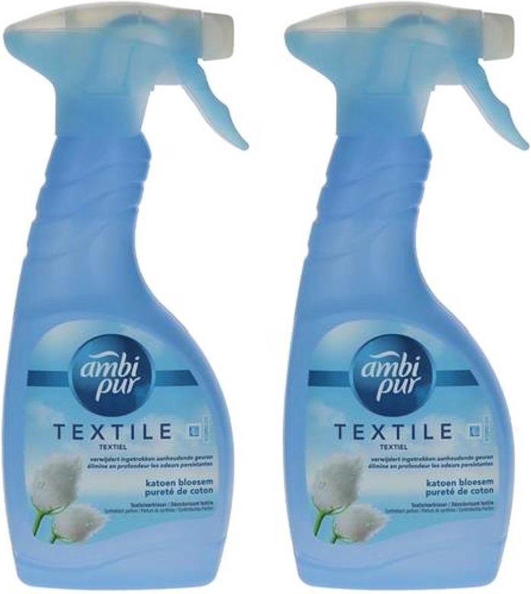 Ambi Pur Textielverfrisser spray Katoen bloesem - 2 x 500 ml