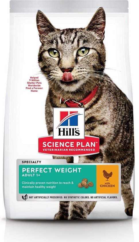 Hill's Feline Adult Perfect Weight Kip - Kattenvoer - 2.5 kg