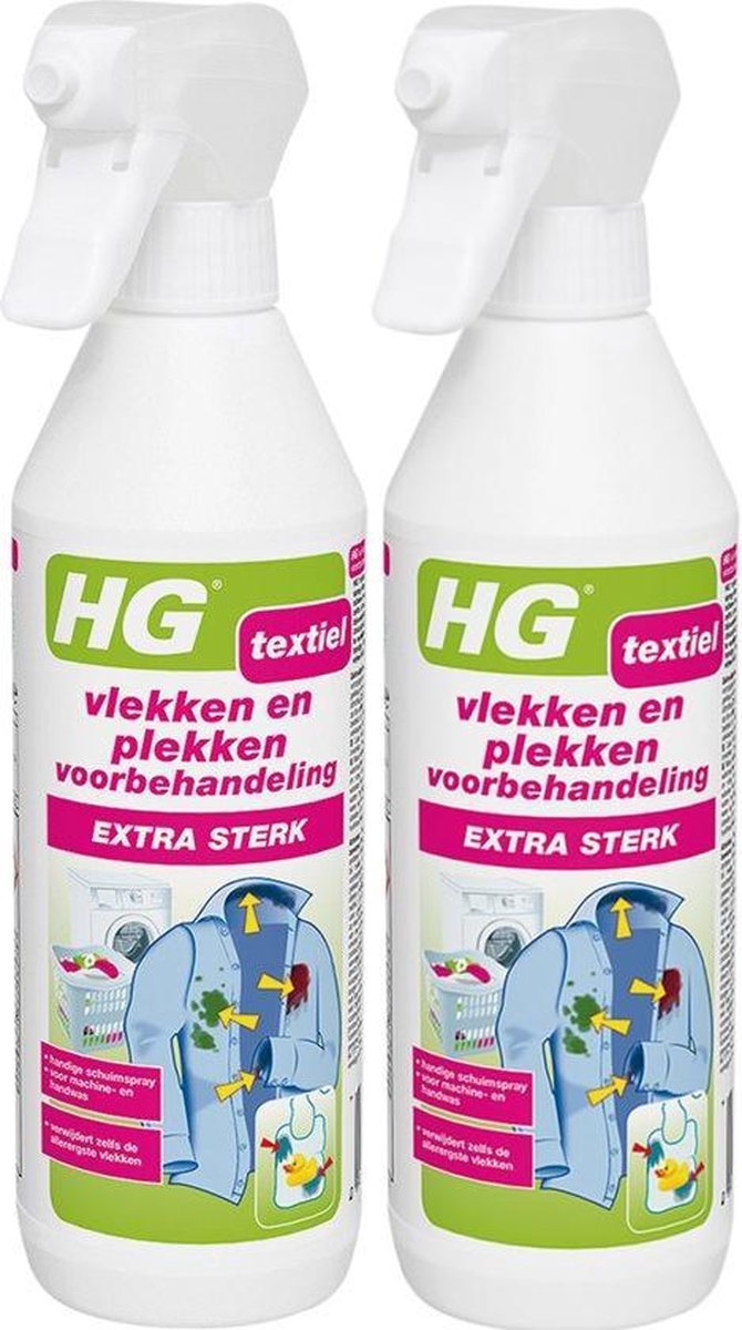 HG vlek & plekken textiel spray extra sterk - 2 Stuks ! | bol.com