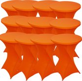 Statafelrok Luxe Oranje x 12 - Statafel Tafelrok - Statafelhoes - Stretch –  ∅80 x 110 cm – geschikt voor Horeca Evenementen | Sta Tafel Hoes | Statafel | Staantafelhoes | Cocktailparty | Tro
