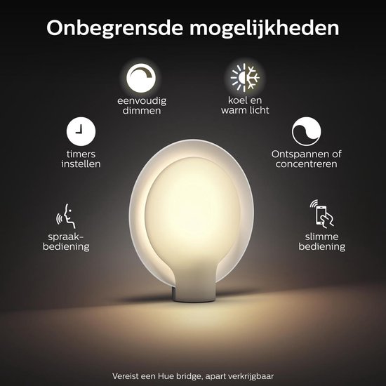 Philips Hue Felicity Tafellamp - White and Color Ambiance - E27 - Wit -  9,5W -... | bol